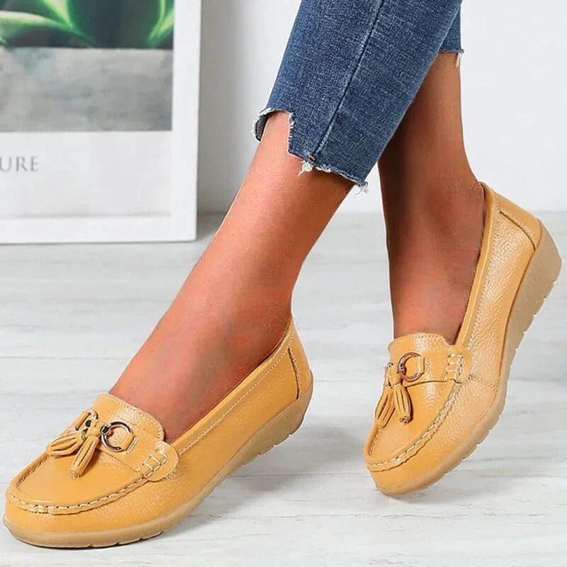 Chaussures à enfiler en cuir confortables pour femme