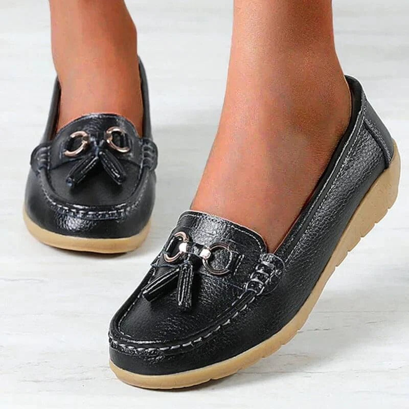 Chaussures à enfiler en cuir confortables pour femme