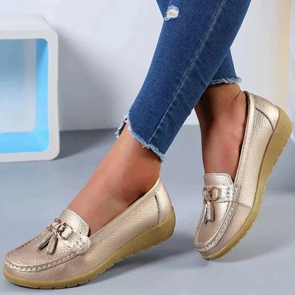 Chaussures à enfiler en cuir confortables pour femme