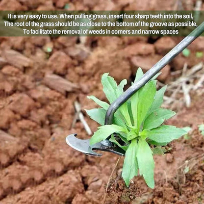 Désherbeur de jardin facile avec 4 griffes métalliques