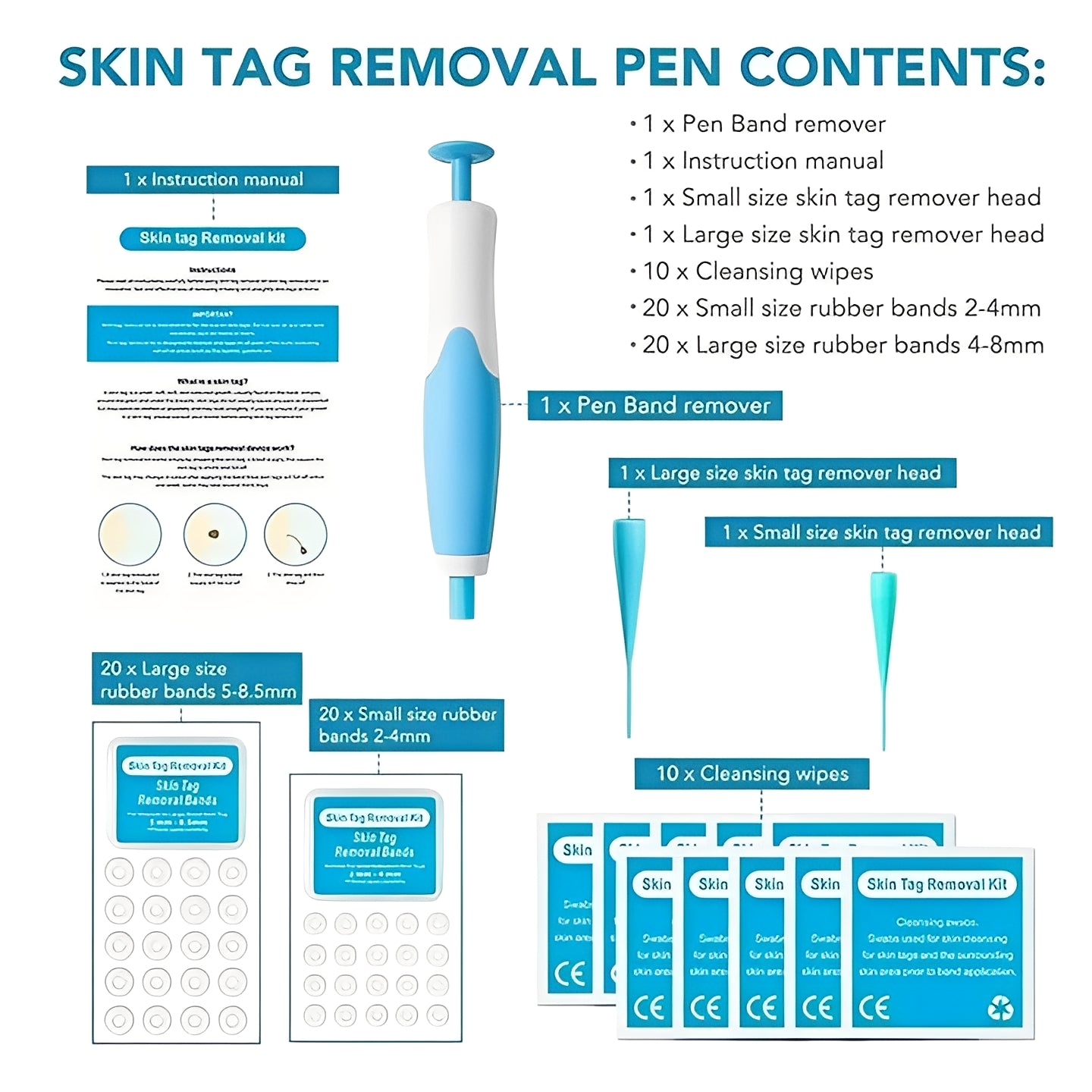 Kit de suppression facile de l'acrochordon avec applicateur
