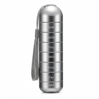 Pilulier compact portable avec capacité de 7 jours