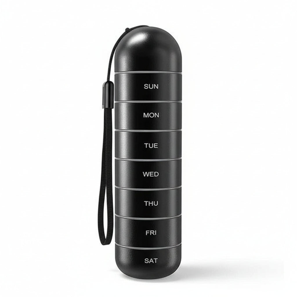 Pilulier compact portable avec capacité de 7 jours