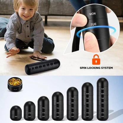 Pilulier compact portable avec capacité de 7 jours