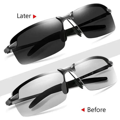 Lunettes de soleil polarisées à changement de couleur pour hommes, pour l'extérieur