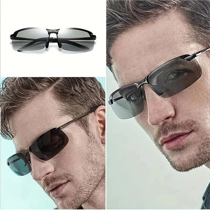Lunettes de soleil polarisées à changement de couleur pour hommes, pour l'extérieur