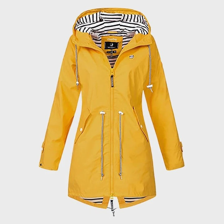 Coupe-vent imperméable pour femme avec capuche réglable