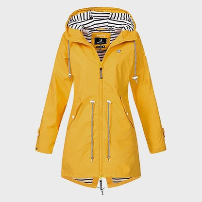 Coupe-vent imperméable pour femme avec capuche réglable