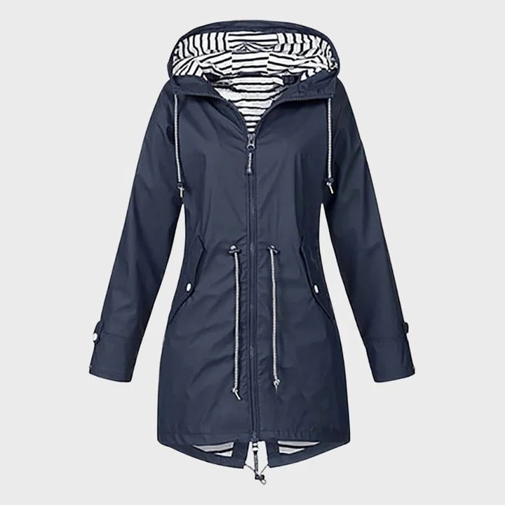 Coupe-vent imperméable pour femme avec capuche réglable