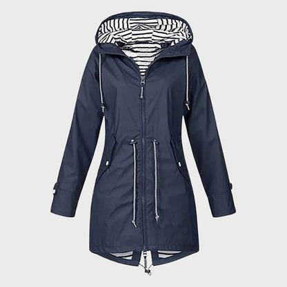 Coupe-vent imperméable pour femme avec capuche réglable