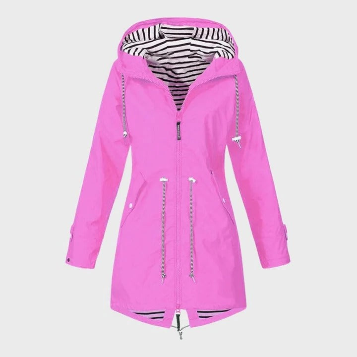 Coupe-vent imperméable pour femme avec capuche réglable