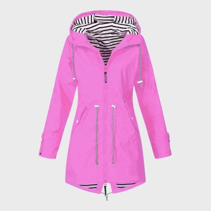 Coupe-vent imperméable pour femme avec capuche réglable