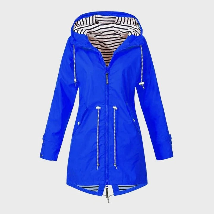 Coupe-vent imperméable pour femme avec capuche réglable