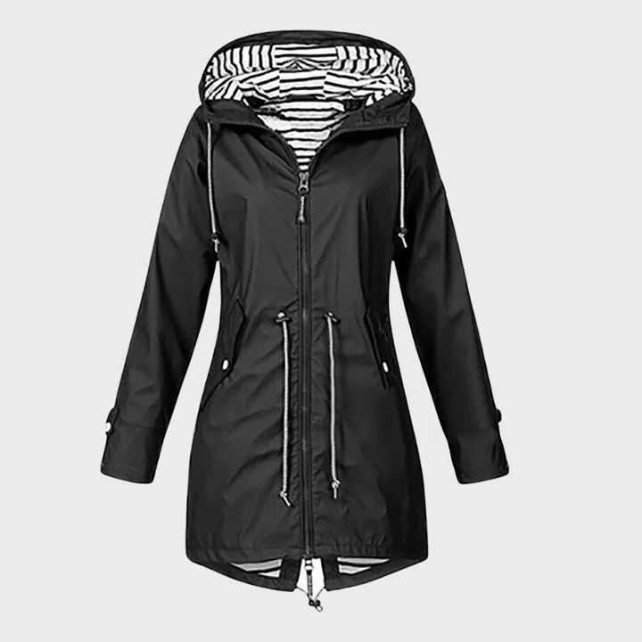 Coupe-vent imperméable pour femme avec capuche réglable