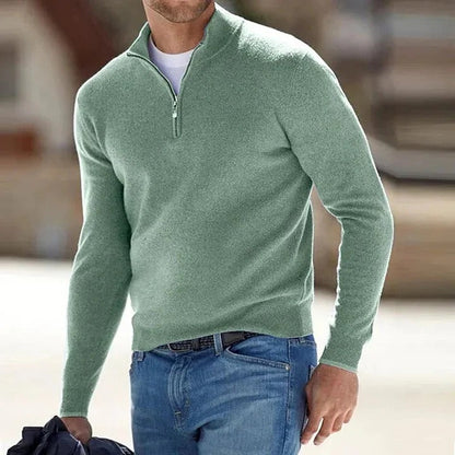 Gilet zippé en maille douce à manches longues pour homme
