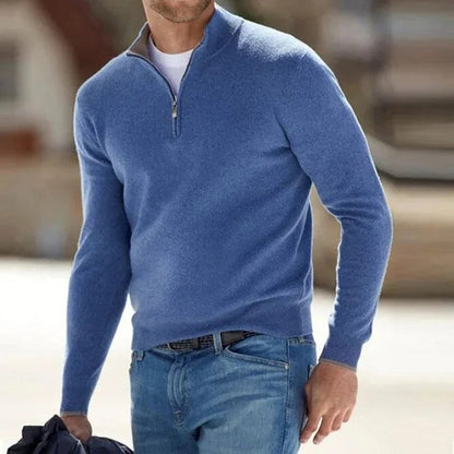 Gilet zippé en maille douce à manches longues pour homme