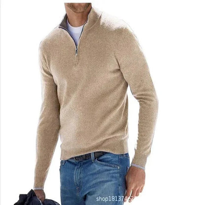 Gilet zippé en maille douce à manches longues pour homme