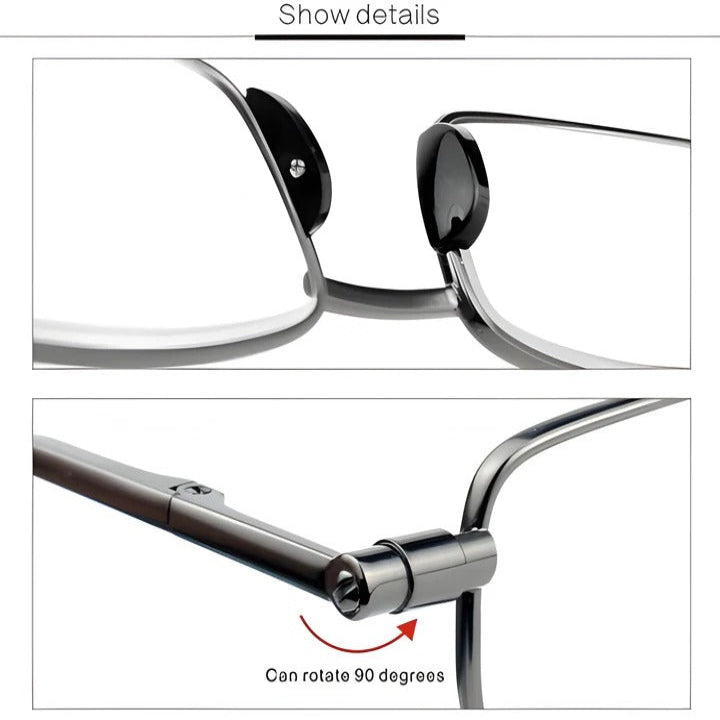 Lunettes de lecture compactes avec monture en métal
