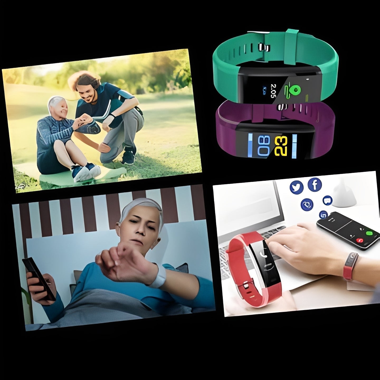 Montre élégante avec écran LED et appels téléphoniques