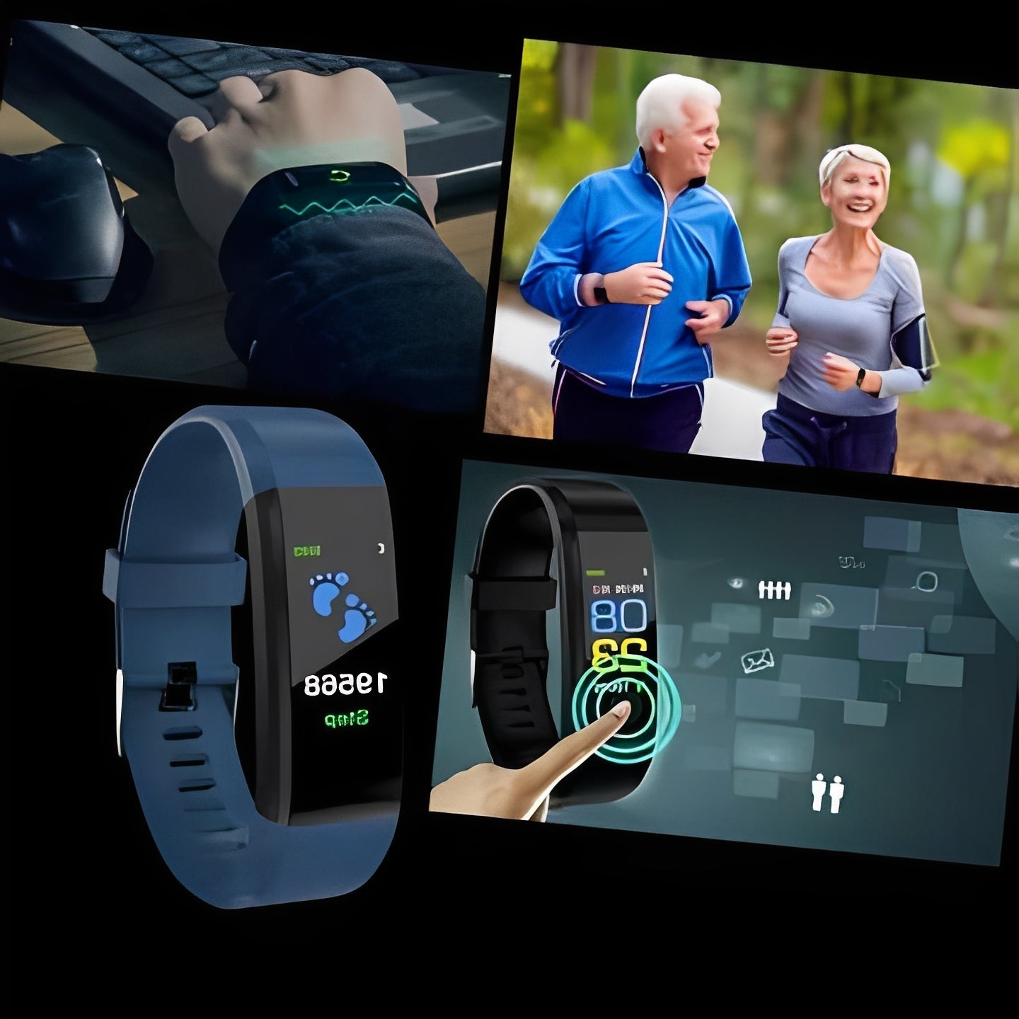 Montre élégante avec écran LED et appels téléphoniques