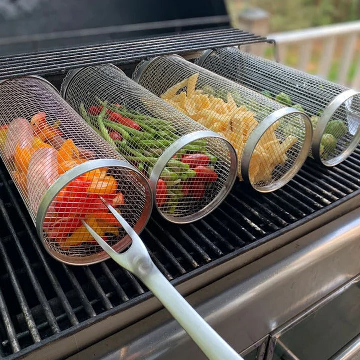 Panier de cuisson pour barbecue Easy Turn avec rotation à 360°
