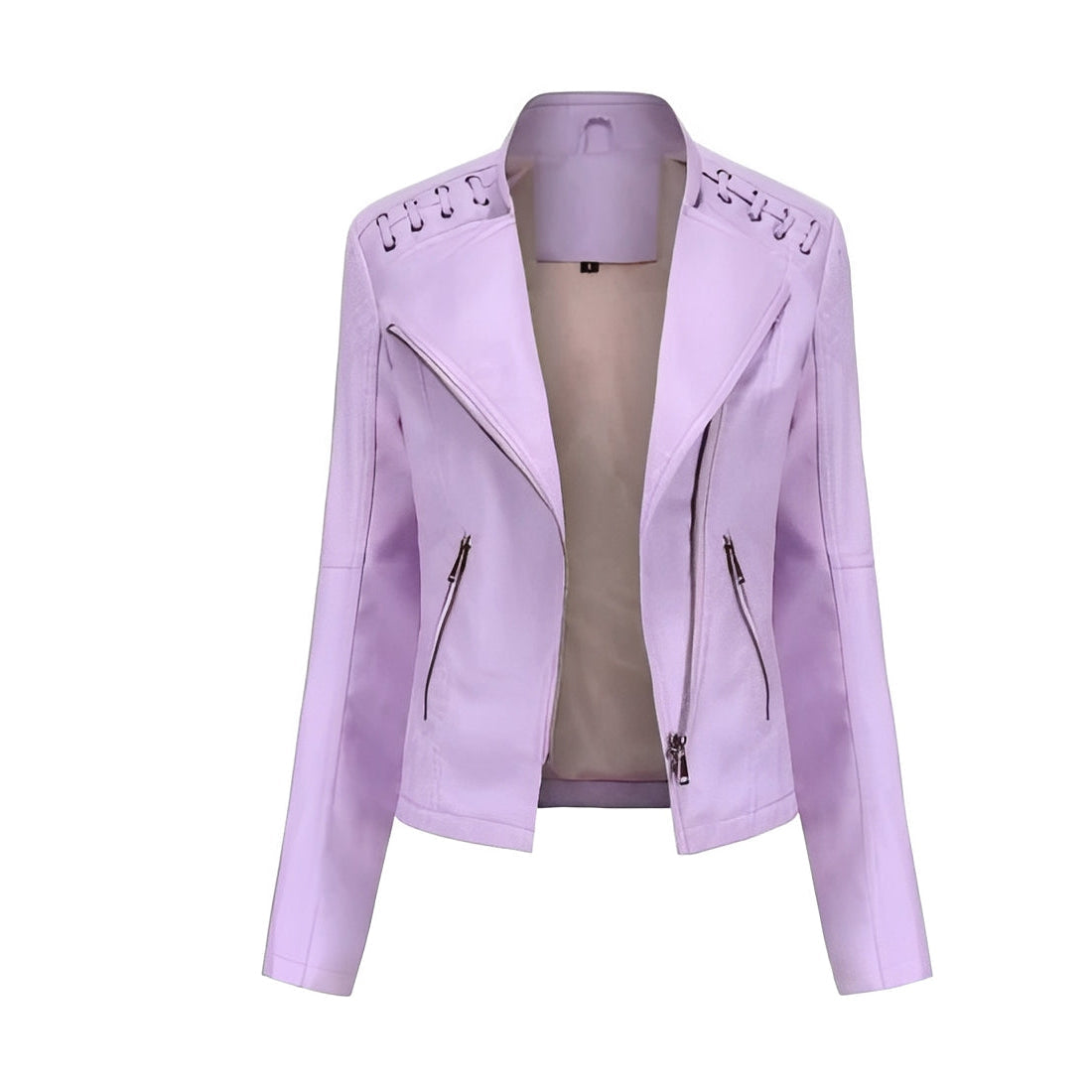 Blouson en cuir classique de motard pour femme