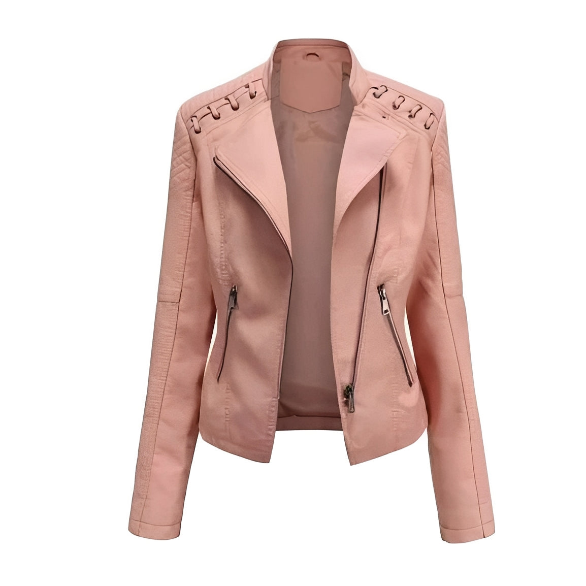 Blouson en cuir classique de motard pour femme
