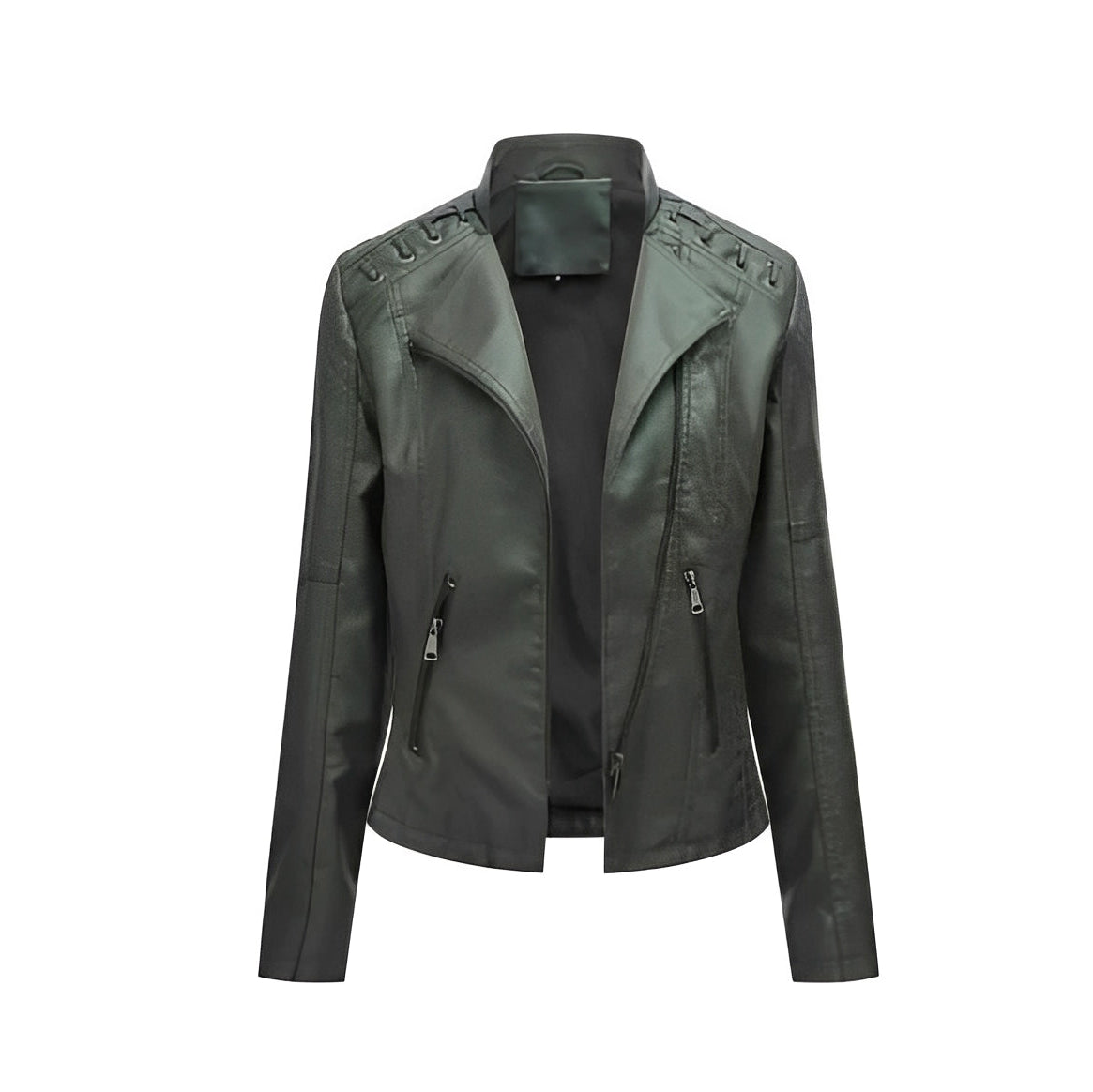 Blouson en cuir classique de motard pour femme