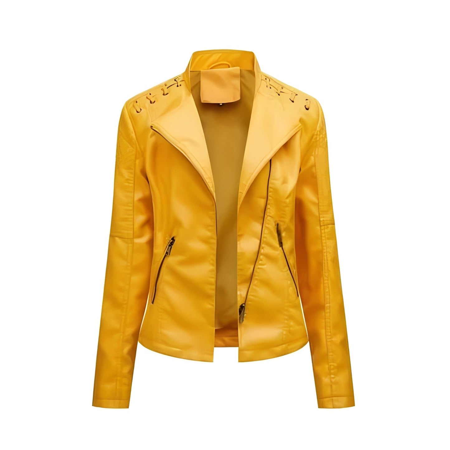 Blouson en cuir classique de motard pour femme