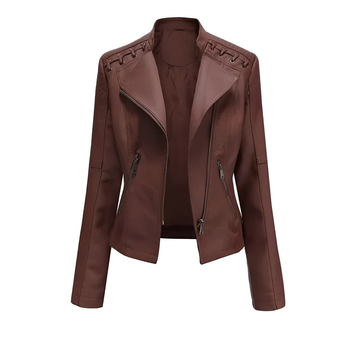 Classic Biker Leather Jacket for Women - Ortekor