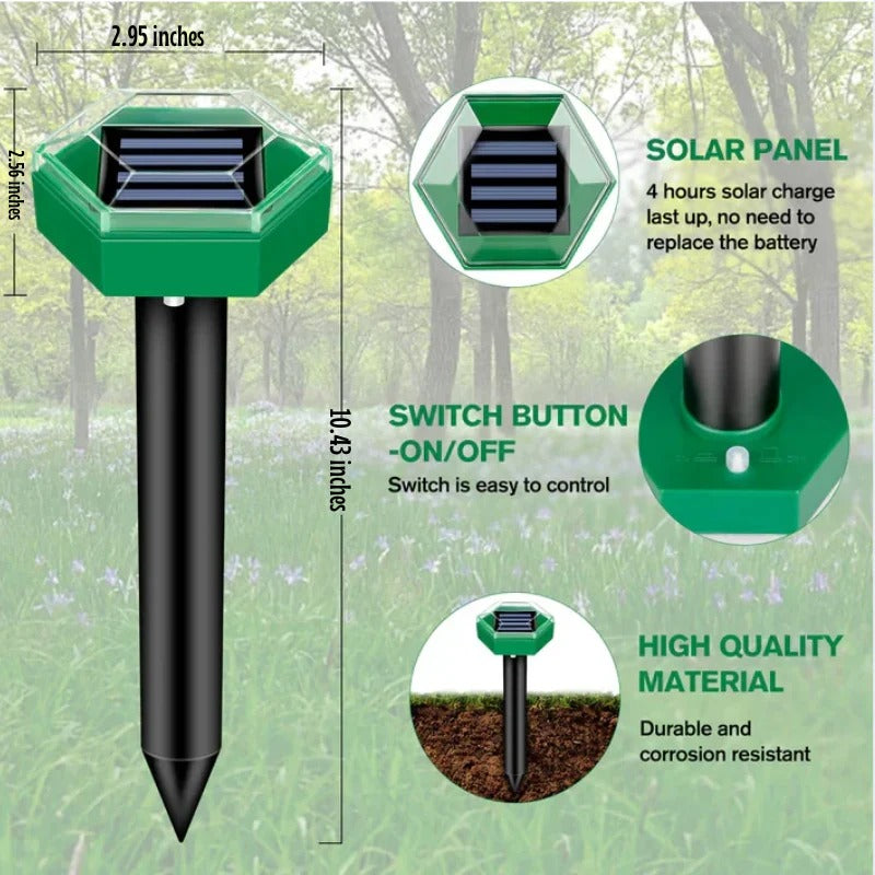 Répulsif Solaire pour Nuisibles d'Extérieur, Lot de 4