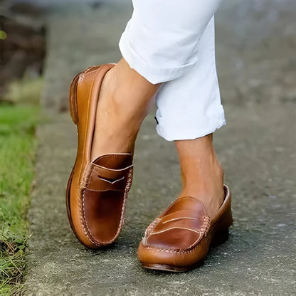 Mocassins classiques à talon bas pour femme