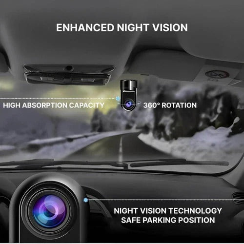 Caméra de voiture compacte avec vue large et batterie rechargeable