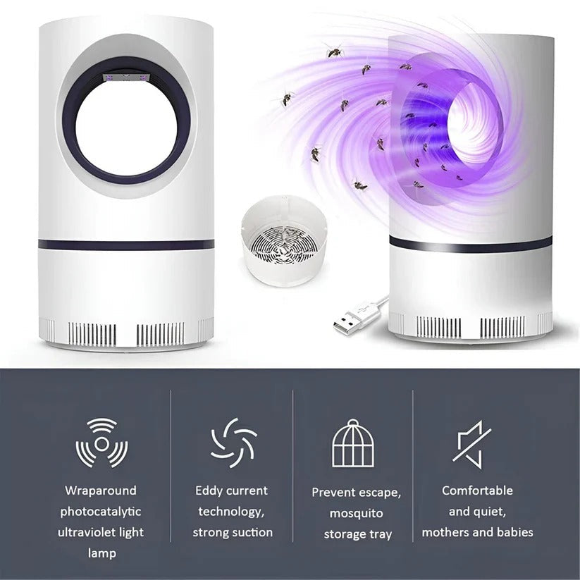 Piège à insectes compact à brancher avec UV et bac