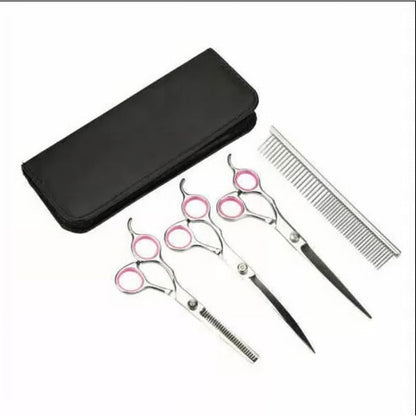 Trousse de ciseaux de toilettage pour animaux avec lames tranchantes en acier inoxydable