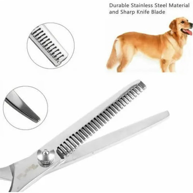Trousse de ciseaux de toilettage pour animaux avec lames tranchantes en acier inoxydable