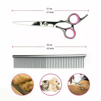 Trousse de ciseaux de toilettage pour animaux avec lames tranchantes en acier inoxydable