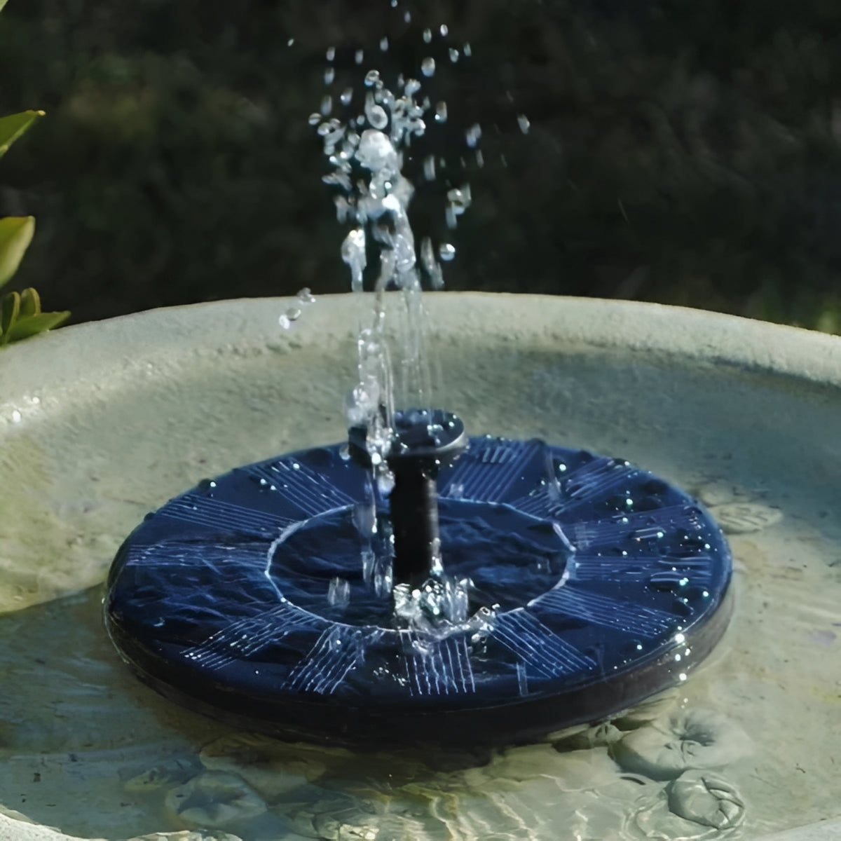Fontaine d'eau solaire pour bassins extérieurs et oiseaux