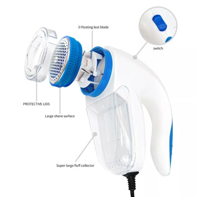 Anti-peluches électrique avec filtre à mailles et lames rotatives