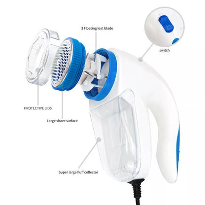 Anti-peluches électrique avec filtre à mailles et lames rotatives