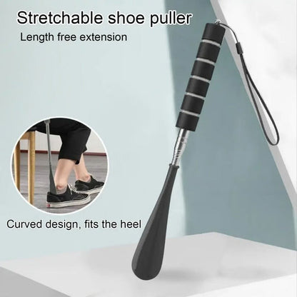 Chausse-pied en acier inoxydable à long manche avec poignée antidérapante