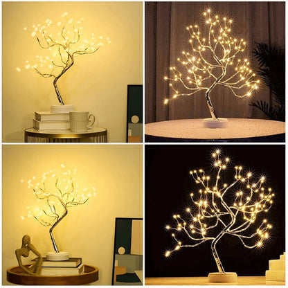 Lampe de table en bois douillette avec lumière LED blanc chaud