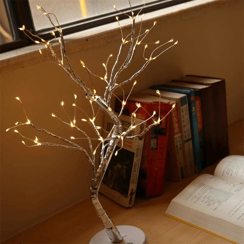 Lampe de table en bois douillette avec lumière LED blanc chaud