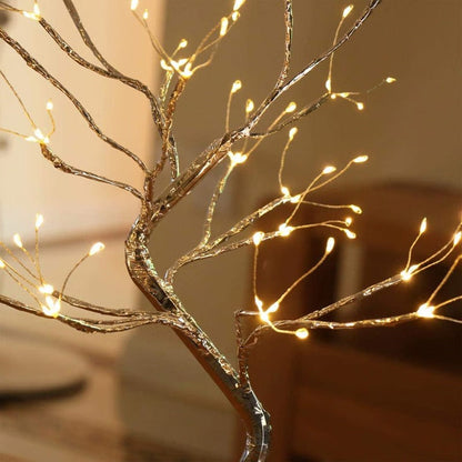 Lampe de table en bois douillette avec lumière LED blanc chaud