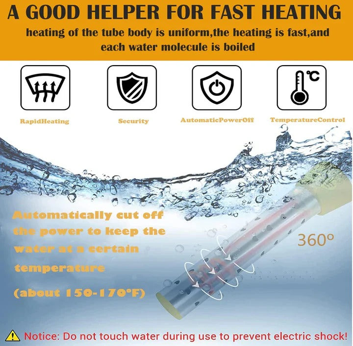 Chauffe-eau électrique compact avec élément en acier durable