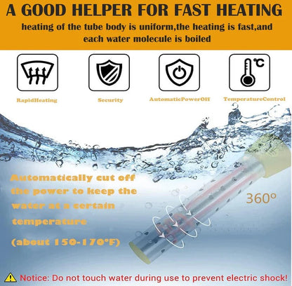 Chauffe-eau électrique compact avec élément en acier durable