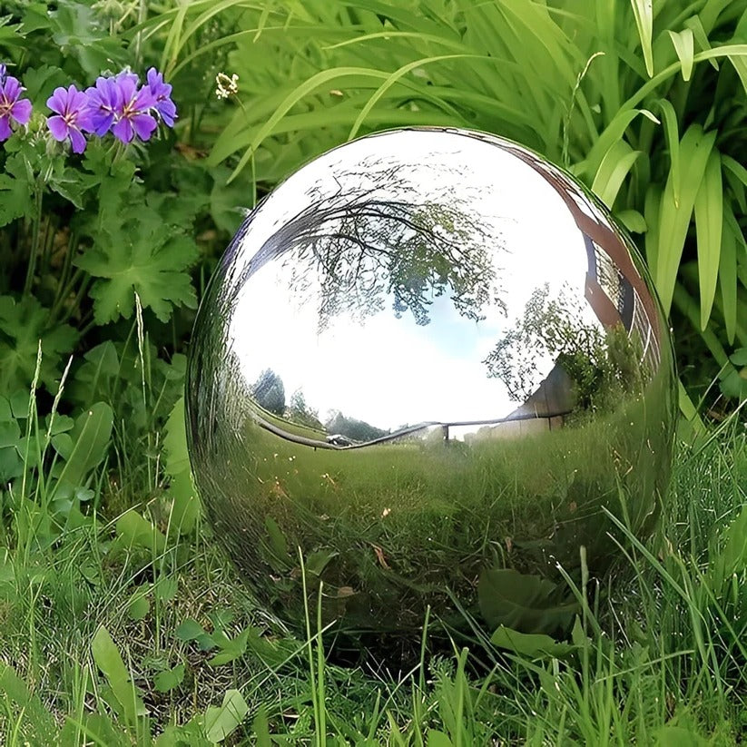 Metallic Mirror Garden Ball Ornaments for Outdoor Decor - Ortekor