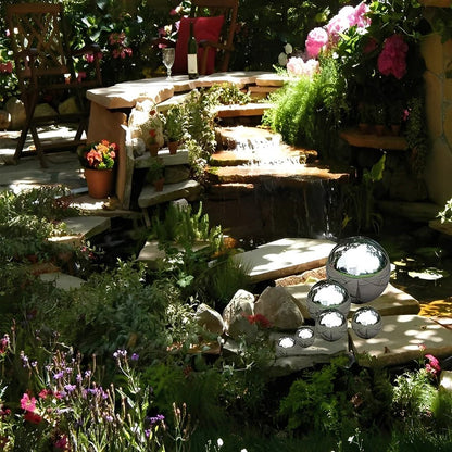 Boules de jardin décoratives miroir métalliques pour l'extérieur