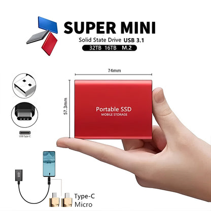 Disque dur SSD externe USB 3.1 compact avec boîtier métallique