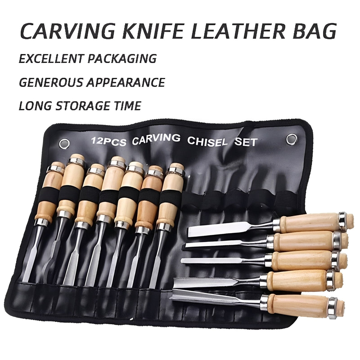 Woodworking Carving Kit | 12-Piece Tool Set with Ergonomic Design for Precision Crafting